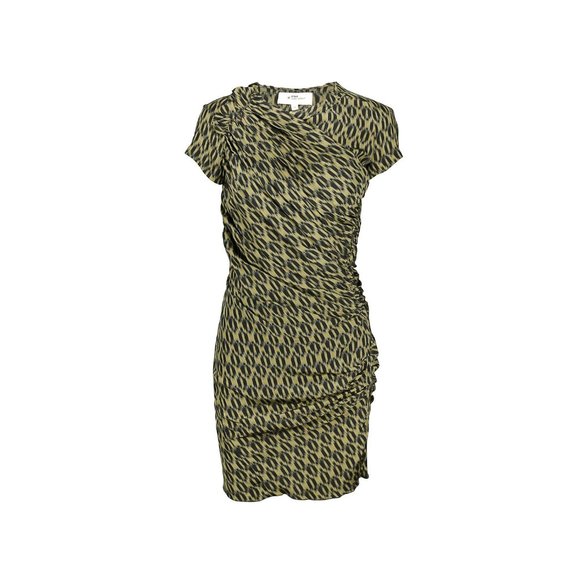 ISABEL MARANT Etoile 100% Silk Ruched Leopard Print Dress - Picture 9 of 13